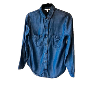 Banana Republic Factory Chambray Long Sleeve Button Up Shirt XS Coastal Cowgirl